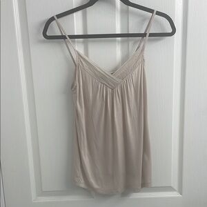 H&M Beige/Cream Relaxed Ruched Camisole Top 100% Silk Size S